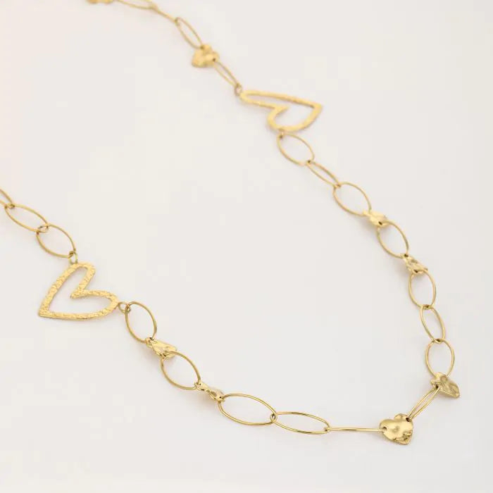 80 CM lange ketting met hartjes