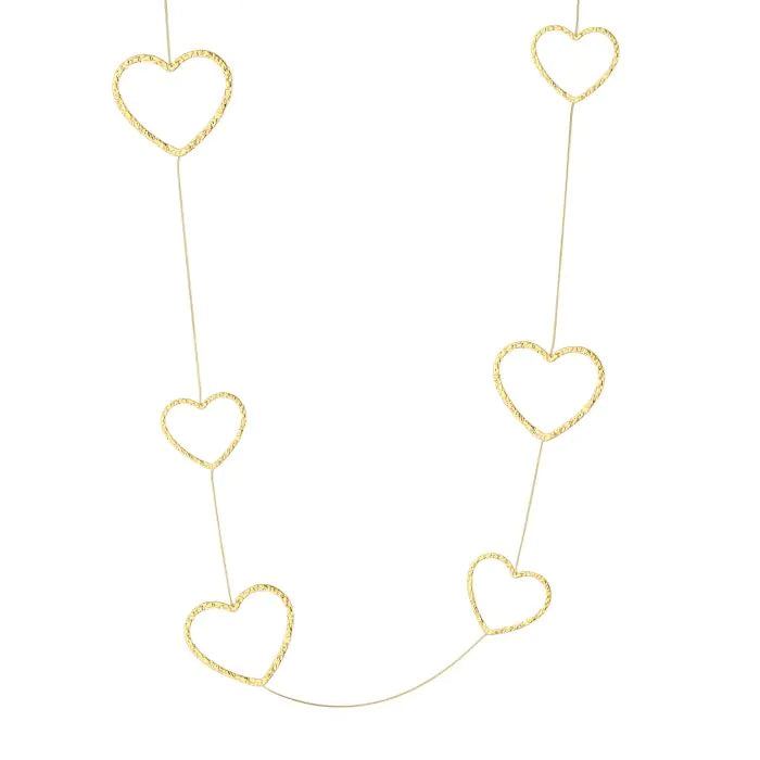 80 CM lange ketting met hartjes