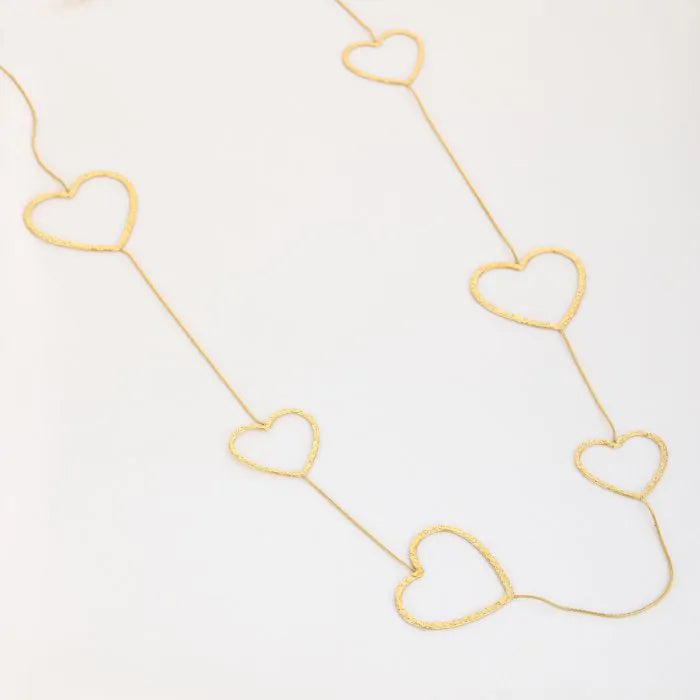 80 CM lange ketting met hartjes