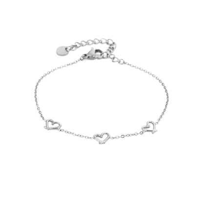 Drie hartjes armband