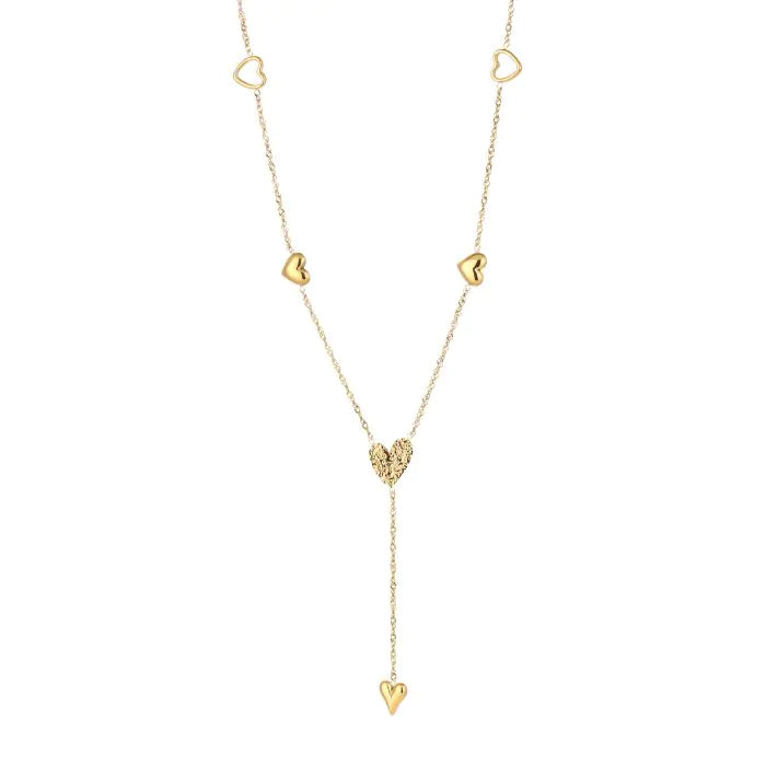 Y ketting met hartjes