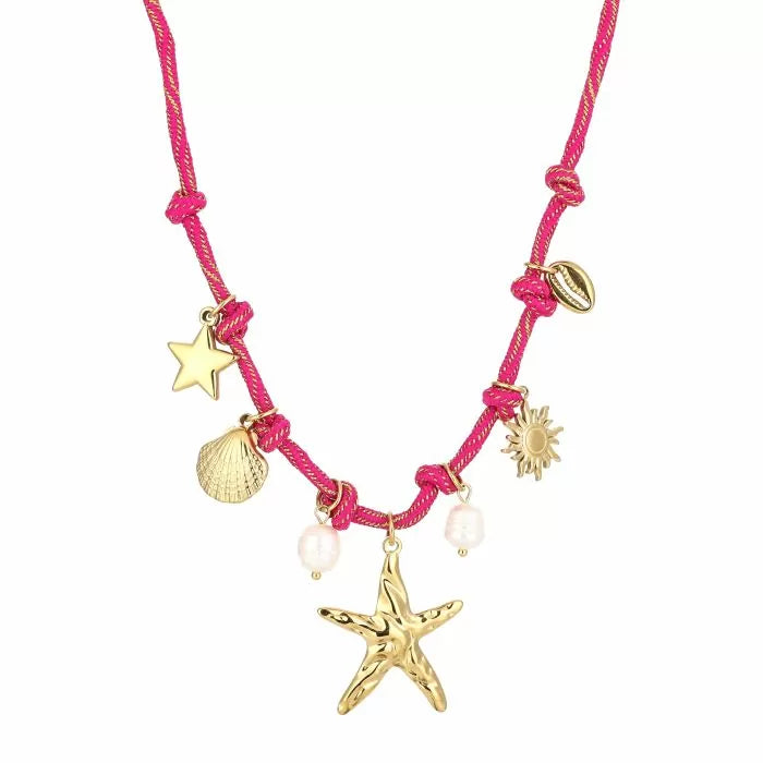 Touw ketting met bedels
