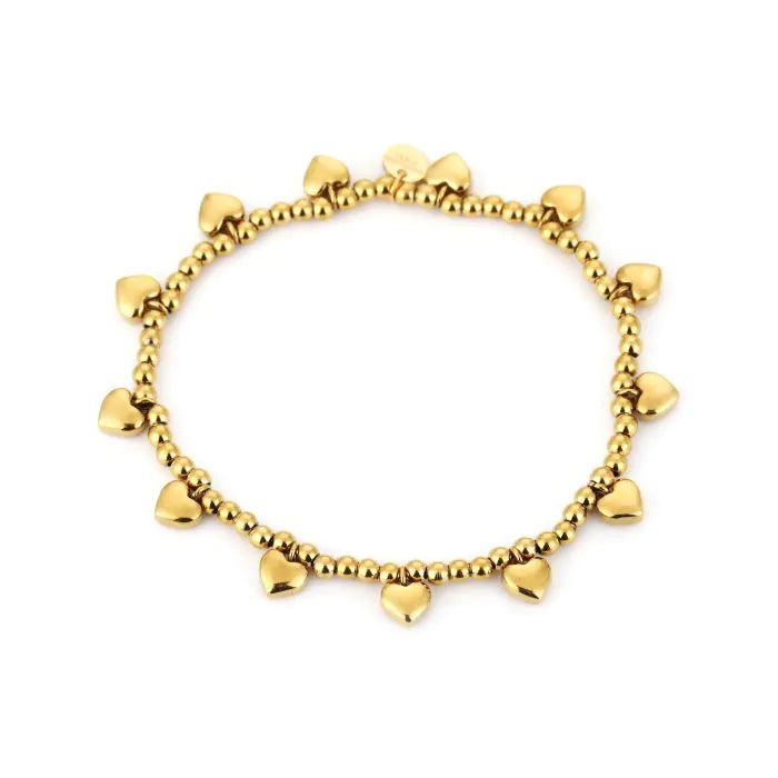 Elastiek kralen armbandje met hartjes