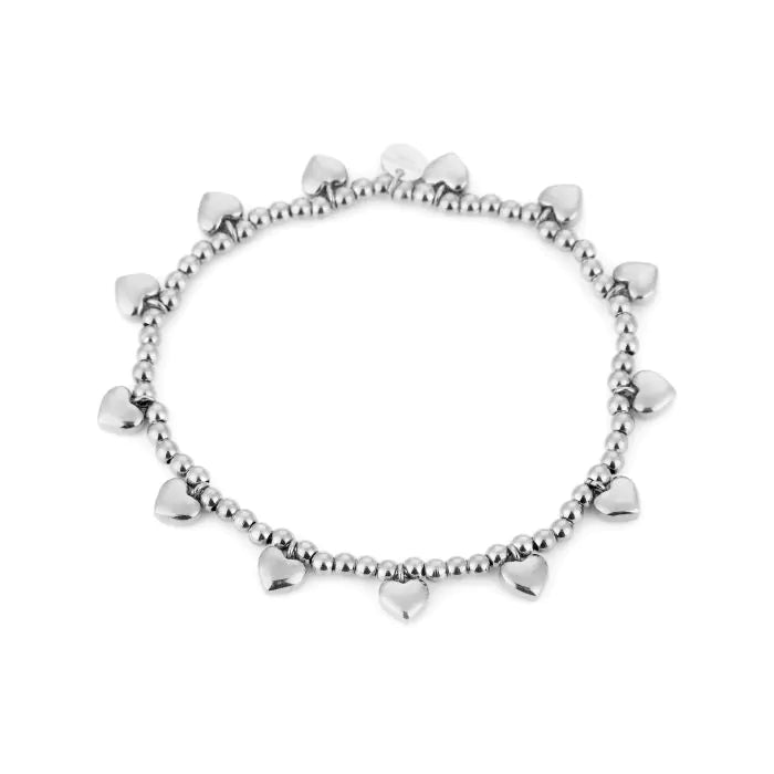 Elastiek kralen armbandje met hartjes