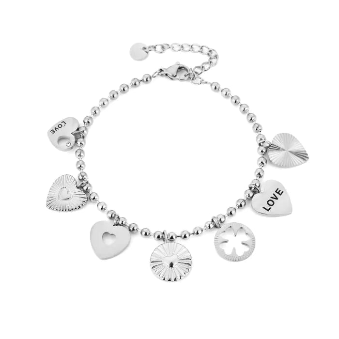Love charms bedels armband hartjes