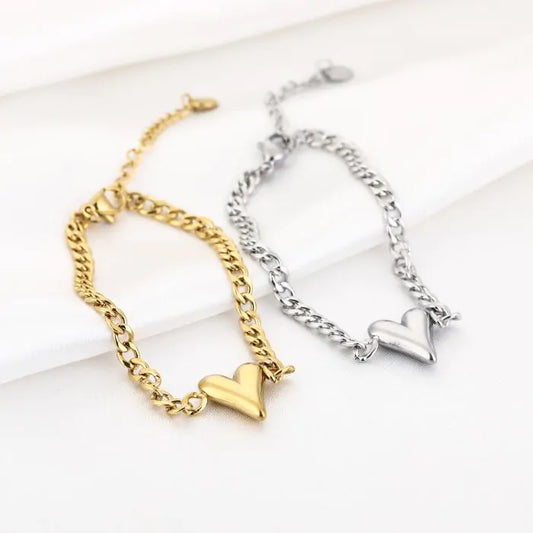 Schakelarmband met hartje