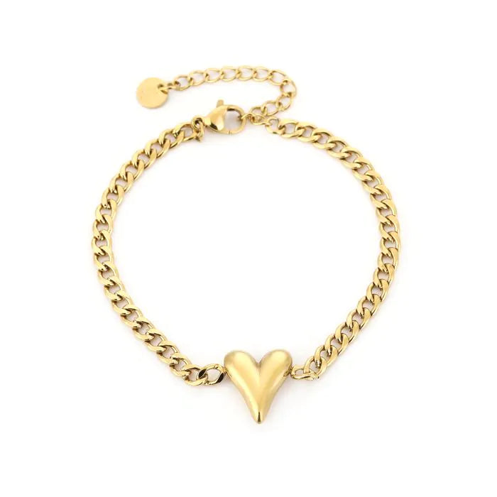 Schakelarmband met hartje