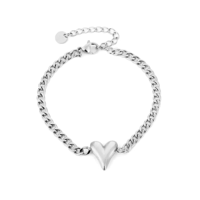 Schakelarmband met hartje