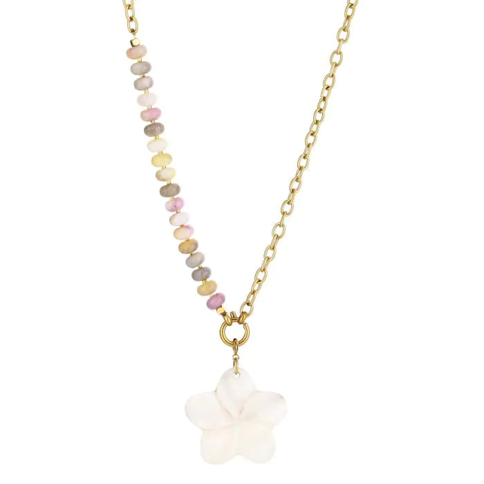 Kralen ketting met bloem