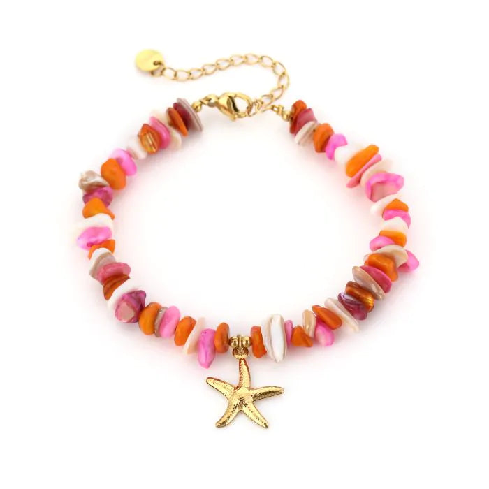 Natuur stenen armband met zeester