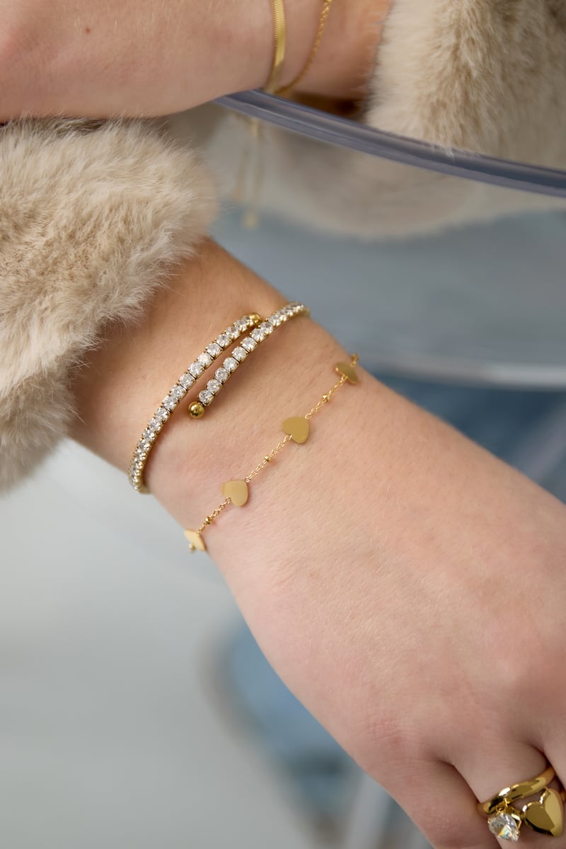 Roestvrijstalen kettingarmbanden met hart, casual, dagelijks, eenvoudig, serie, damessieraden