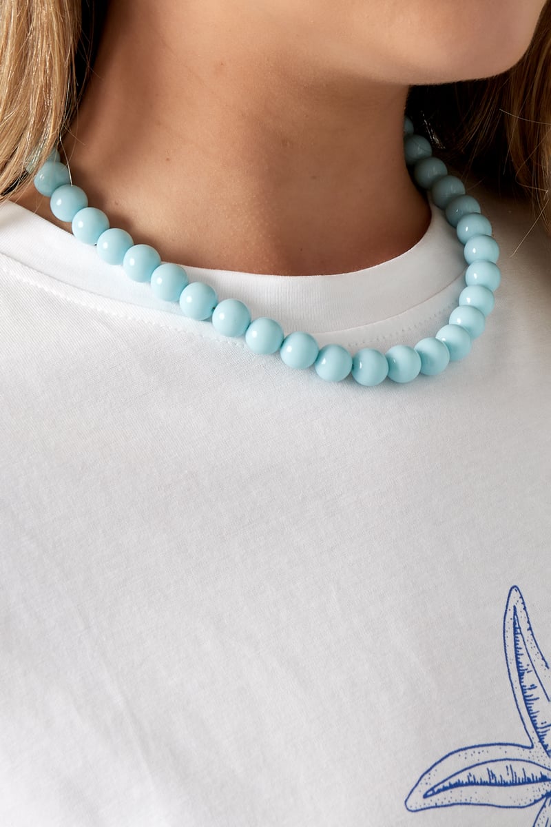 Colored small bead necklace-12mm