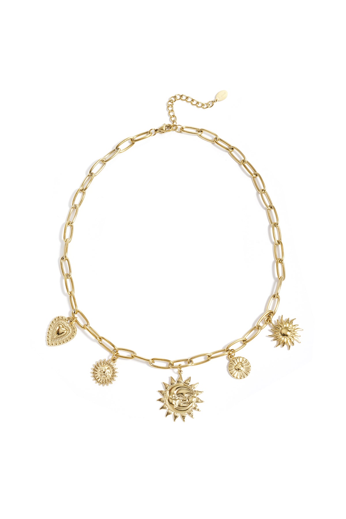 Roestvrijstalen hangerkettingen met hartvormige hanger, casual en eenvoudig model, dames sieraden.