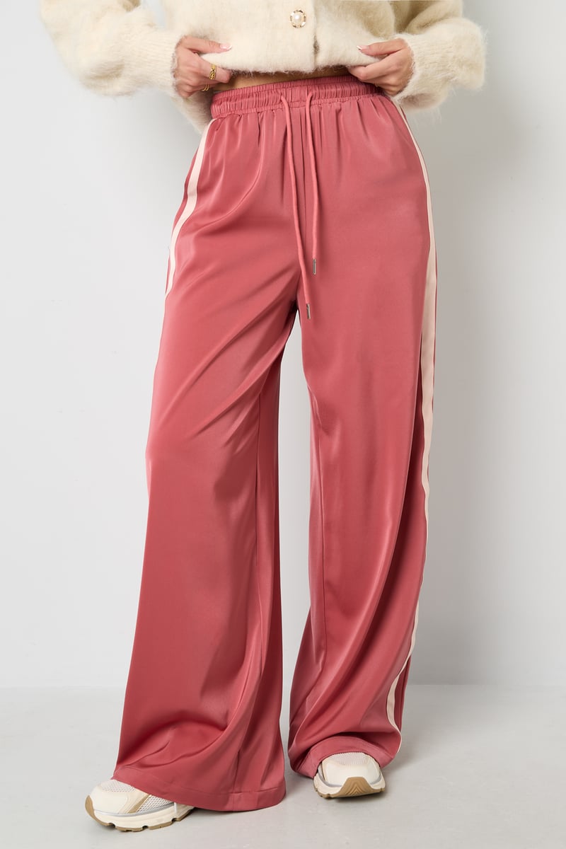 Satijnen broek met strepen