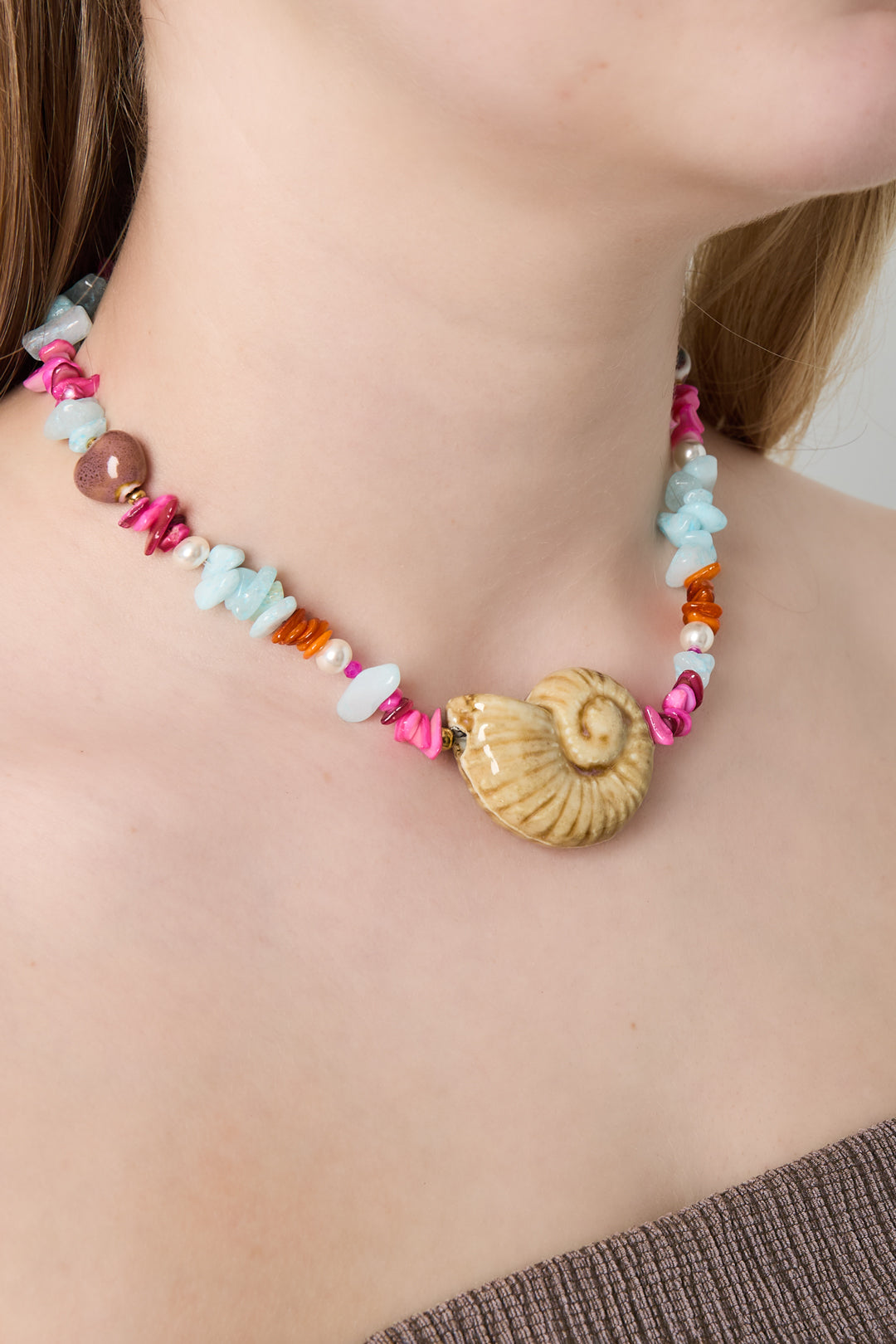 Kettingen met stenen kralen, schildpad, casual, vakantie/strand, eenvoudige serie, damessieraden