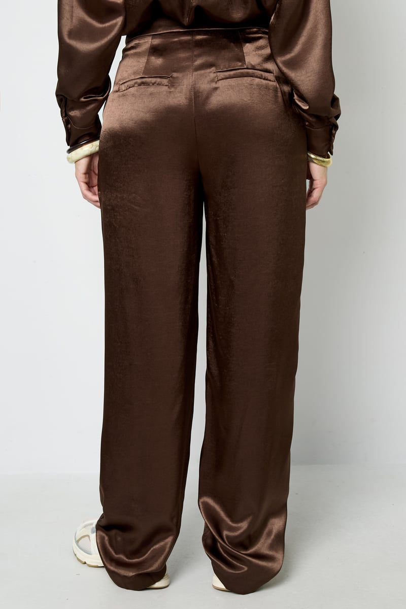 Zijden look broek