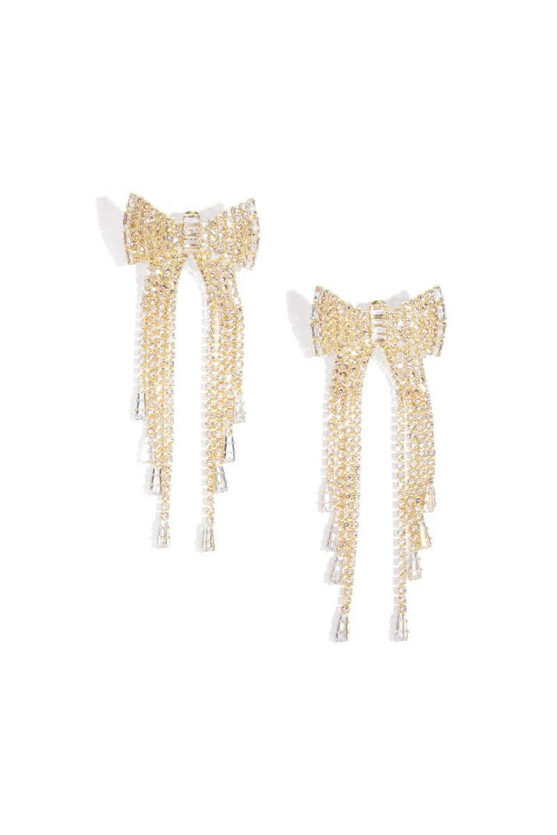 Koperen oorbellen met strik, elegante kerst, luxe serie, damessieraden