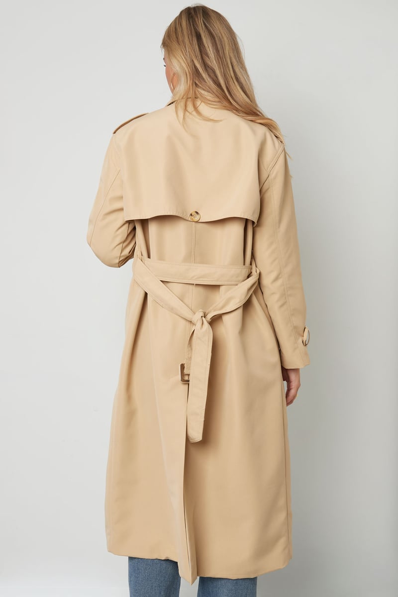 Lange basic trenchcoat - beige S