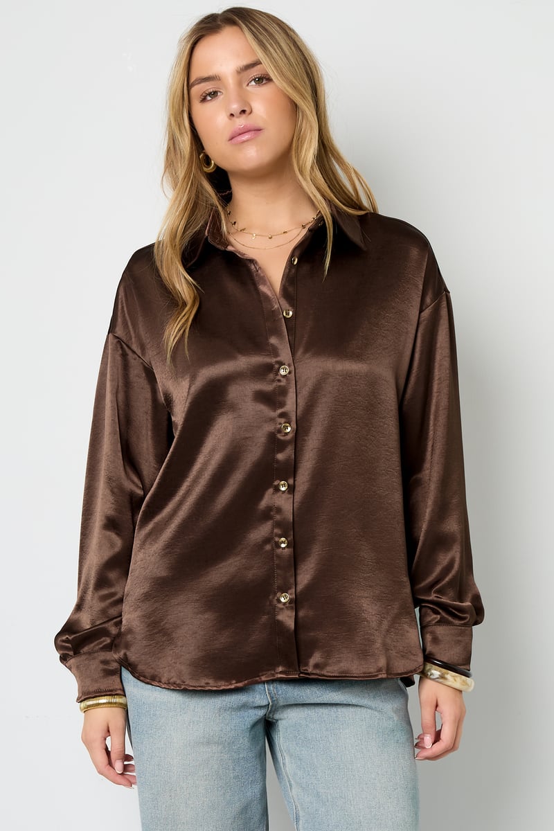 Blouse met zijden look