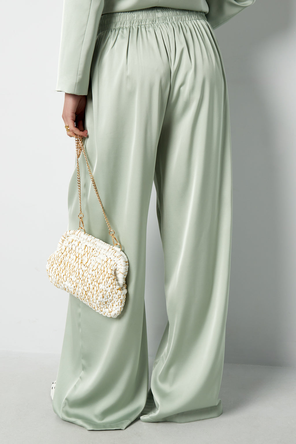 Geweven Polyestervezel Vrouwen Rechte Broeken Casual Effen Kleur