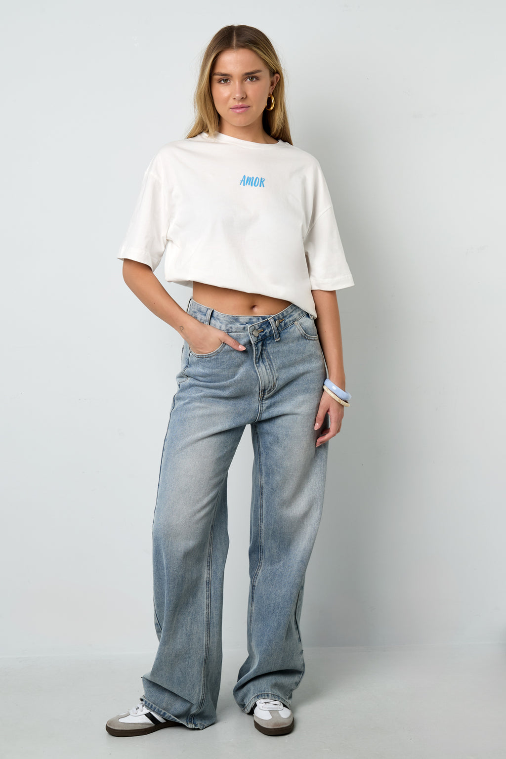Katoen Gebreide Vrouwen T-shirt Casual Letters