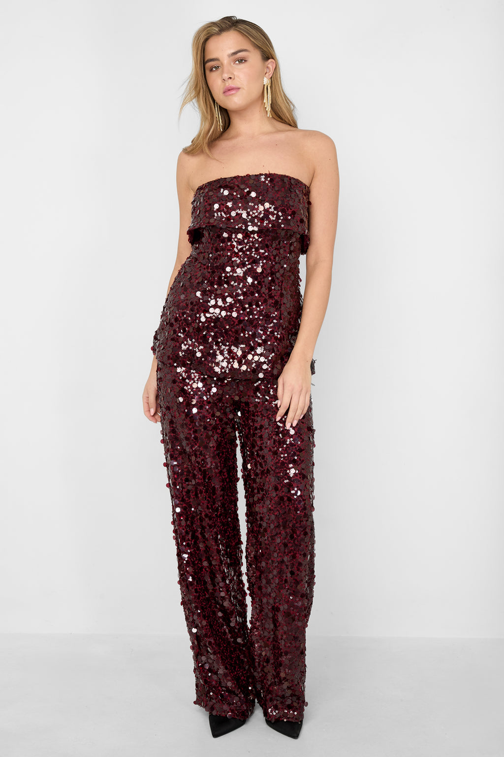 Polyestervezel (polyester) Mouwloze tops Pailletten Elegante kleding met een goede pasvorm