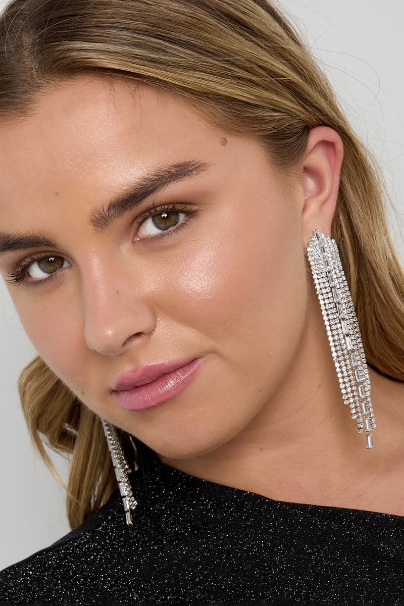 Koperen oorbellen met hanger, geometrisch, elegant, kerst, luxe serie, damessieraden