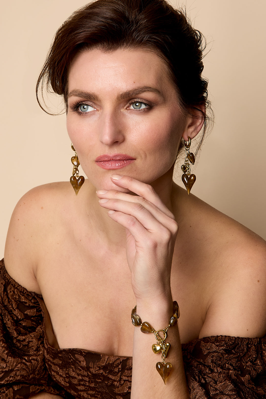 Acryl kralenarmbanden met hartjesmotief, casual, geschikt voor feestjes en Romantische gelegenheden, dames sieraden